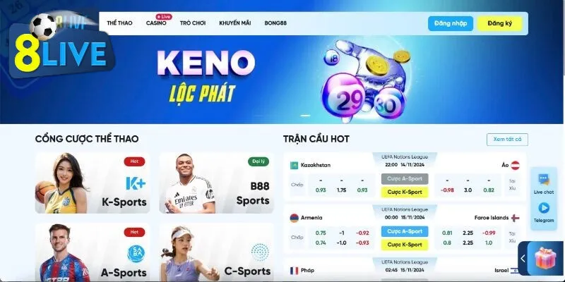 8LIVE là nhà cái hàng đầu với những trải nghiệm giải trí thú vị
